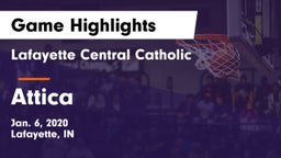 Lafayette Central Catholic  vs Attica  Game Highlights - Jan. 6, 2020