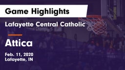 Lafayette Central Catholic  vs Attica  Game Highlights - Feb. 11, 2020