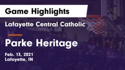 Lafayette Central Catholic  vs Parke Heritage  Game Highlights - Feb. 13, 2021