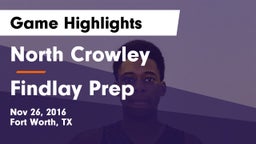 North Crowley  vs Findlay Prep Game Highlights - Nov 26, 2016