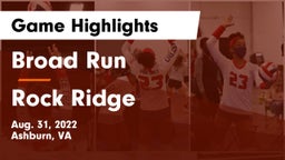 Broad Run  vs Rock Ridge  Game Highlights - Aug. 31, 2022