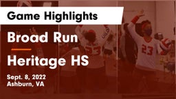 Broad Run  vs Heritage HS Game Highlights - Sept. 8, 2022