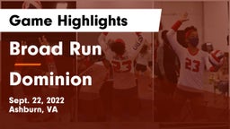 Broad Run  vs Dominion  Game Highlights - Sept. 22, 2022