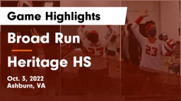 Broad Run  vs Heritage HS Game Highlights - Oct. 3, 2022