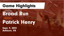 Broad Run  vs Patrick Henry  Game Highlights - Sept. 9, 2023
