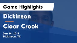Dickinson  vs Clear Creek  Game Highlights - Jan 14, 2017