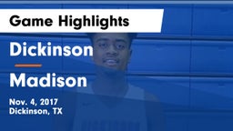 Dickinson  vs Madison  Game Highlights - Nov. 4, 2017