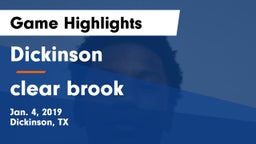 Dickinson  vs clear brook Game Highlights - Jan. 4, 2019