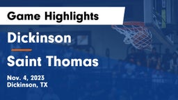 Dickinson  vs Saint Thomas Game Highlights - Nov. 4, 2023