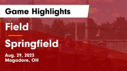 Field  vs Springfield  Game Highlights - Aug. 29, 2023