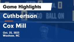 Cuthbertson  vs Cox Mill  Game Highlights - Oct. 25, 2023