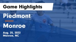 Piedmont  vs Monroe  Game Highlights - Aug. 25, 2022