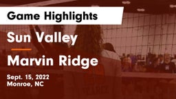 Sun Valley  vs Marvin Ridge  Game Highlights - Sept. 15, 2022