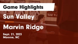 Sun Valley  vs Marvin Ridge  Game Highlights - Sept. 21, 2023