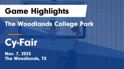 The Woodlands College Park  vs Cy-Fair  Game Highlights - Nov. 7, 2023