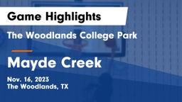 The Woodlands College Park  vs Mayde Creek  Game Highlights - Nov. 16, 2023