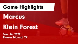 Marcus  vs Klein Forest  Game Highlights - Jan. 16, 2022