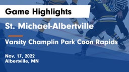 St. Michael-Albertville  vs Varsity Champlin Park Coon Rapids Game Highlights - Nov. 17, 2022
