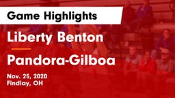 Liberty Benton  vs Pandora-Gilboa  Game Highlights - Nov. 25, 2020