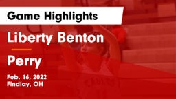 Liberty Benton  vs Perry  Game Highlights - Feb. 16, 2022