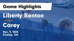 Liberty Benton  vs Carey  Game Highlights - Dec. 9, 2023