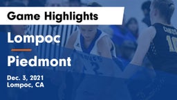 Lompoc  vs Piedmont  Game Highlights - Dec. 3, 2021