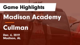 Madison Academy  vs Cullman  Game Highlights - Dec. 6, 2019