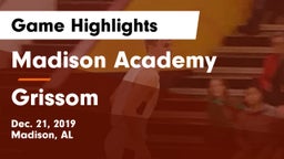 Madison Academy  vs Grissom  Game Highlights - Dec. 21, 2019
