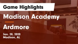 Madison Academy  vs Ardmore  Game Highlights - Jan. 28, 2020
