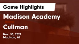 Madison Academy  vs Cullman  Game Highlights - Nov. 30, 2021