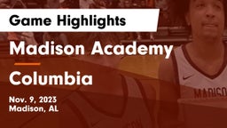 Madison Academy  vs Columbia Game Highlights - Nov. 9, 2023