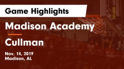 Madison Academy  vs Cullman  Game Highlights - Nov. 14, 2019