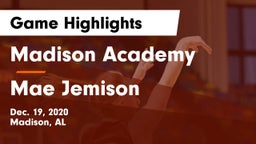 Madison Academy  vs Mae Jemison  Game Highlights - Dec. 19, 2020
