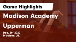 Madison Academy  vs Upperman  Game Highlights - Dec. 29, 2020