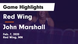 Red Wing  vs John Marshall  Game Highlights - Feb. 7, 2020