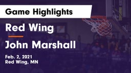 Red Wing  vs John Marshall  Game Highlights - Feb. 2, 2021