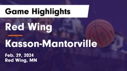 Red Wing  vs Kasson-Mantorville  Game Highlights - Feb. 29, 2024