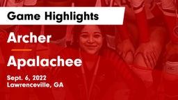Archer  vs Apalachee  Game Highlights - Sept. 6, 2022