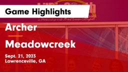 Archer  vs Meadowcreek Game Highlights - Sept. 21, 2023