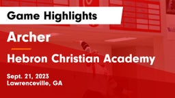 Archer  vs Hebron Christian Academy  Game Highlights - Sept. 21, 2023