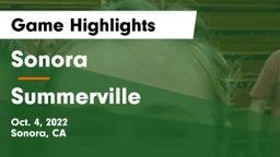 Sonora  vs Summerville Game Highlights - Oct. 4, 2022