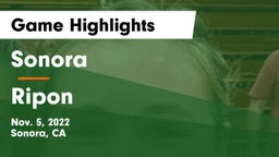 Sonora  vs Ripon  Game Highlights - Nov. 5, 2022