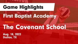First Baptist Academy vs The Covenant School Game Highlights - Aug. 18, 2022