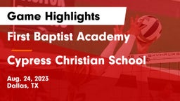 First Baptist Academy vs Cypress Christian School Game Highlights - Aug. 24, 2023