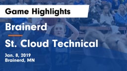 Brainerd  vs St. Cloud Technical  Game Highlights - Jan. 8, 2019