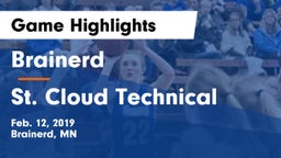 Brainerd  vs St. Cloud Technical  Game Highlights - Feb. 12, 2019