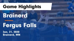 Brainerd  vs Fergus Falls  Game Highlights - Jan. 21, 2020