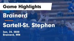 Brainerd  vs Sartell-St. Stephen  Game Highlights - Jan. 24, 2020