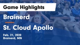 Brainerd  vs St. Cloud Apollo  Game Highlights - Feb. 21, 2020