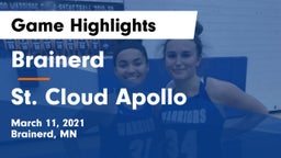 Brainerd  vs St. Cloud Apollo  Game Highlights - March 11, 2021